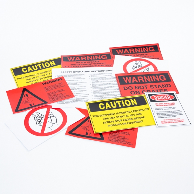 19 PIECE LINE PUMP SAFTEY STICKER SET NZ